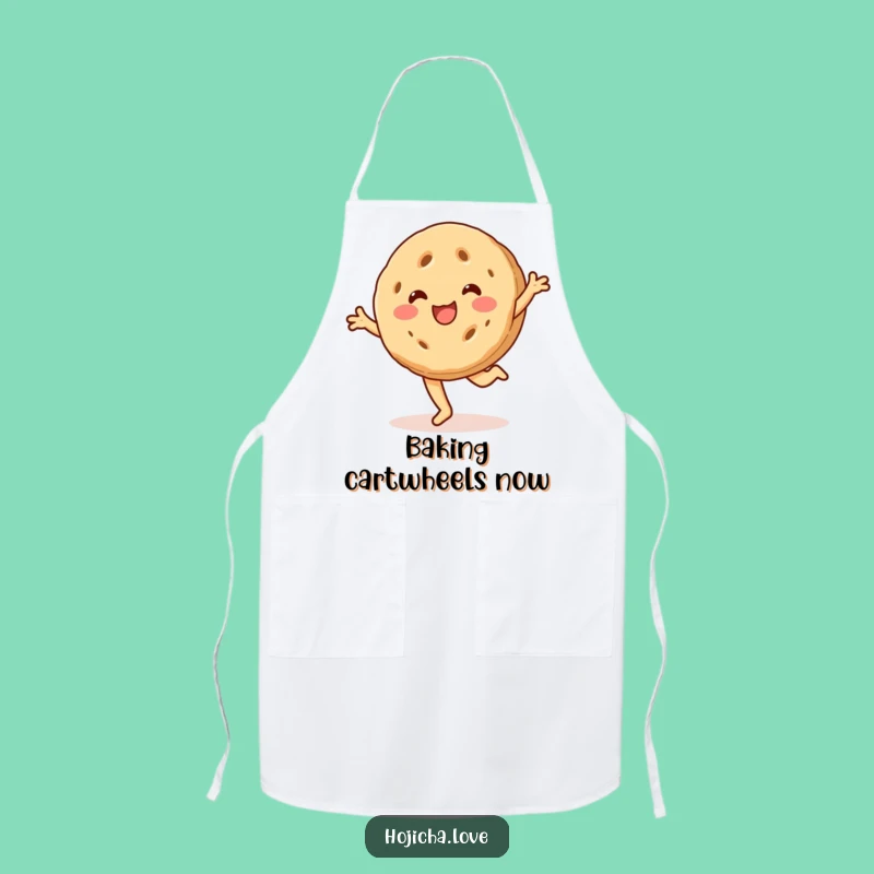 Funny Cartwheeling Hojicha Cookie Apron - Beaming Baker's Wear
