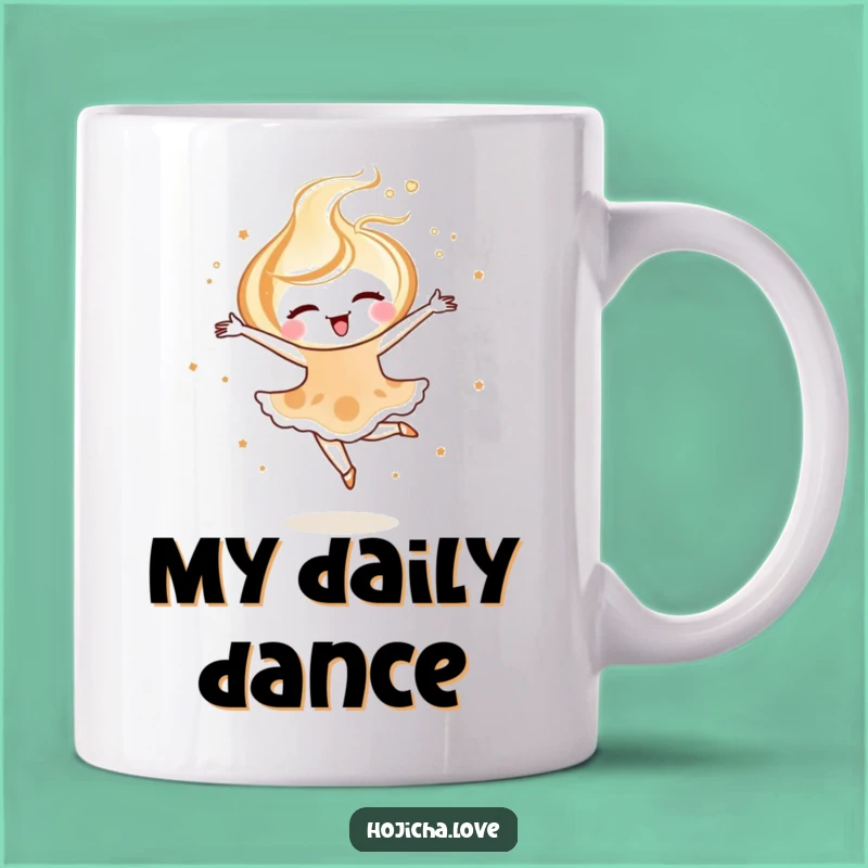 Funny Hojicha Latte Art Mug: Pirouette Your Way to Joyful Sips Gift