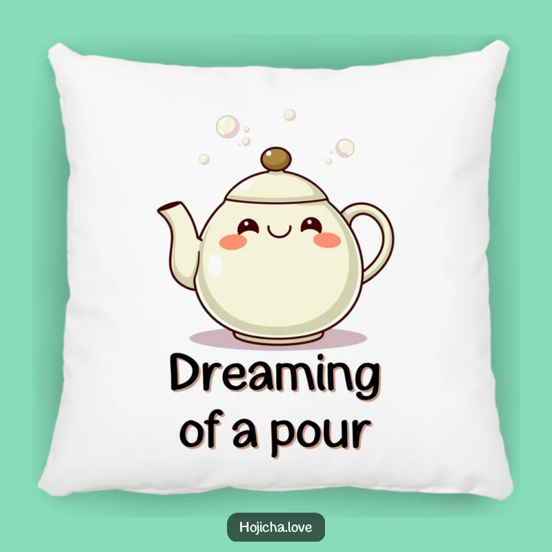 Comfy Funny Hojicha Teapot Grin Pillow: A Cheerful Accent Piece