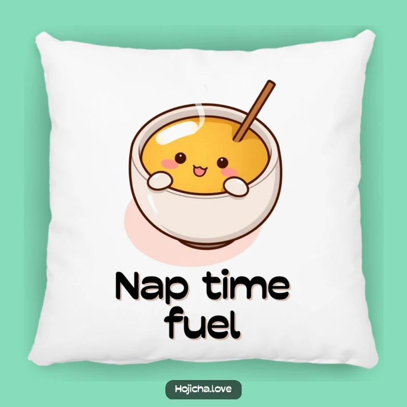 Funny Hojicha Cup Pillow - Enthusiastic Stirrer Cushion for Comfy Gifts