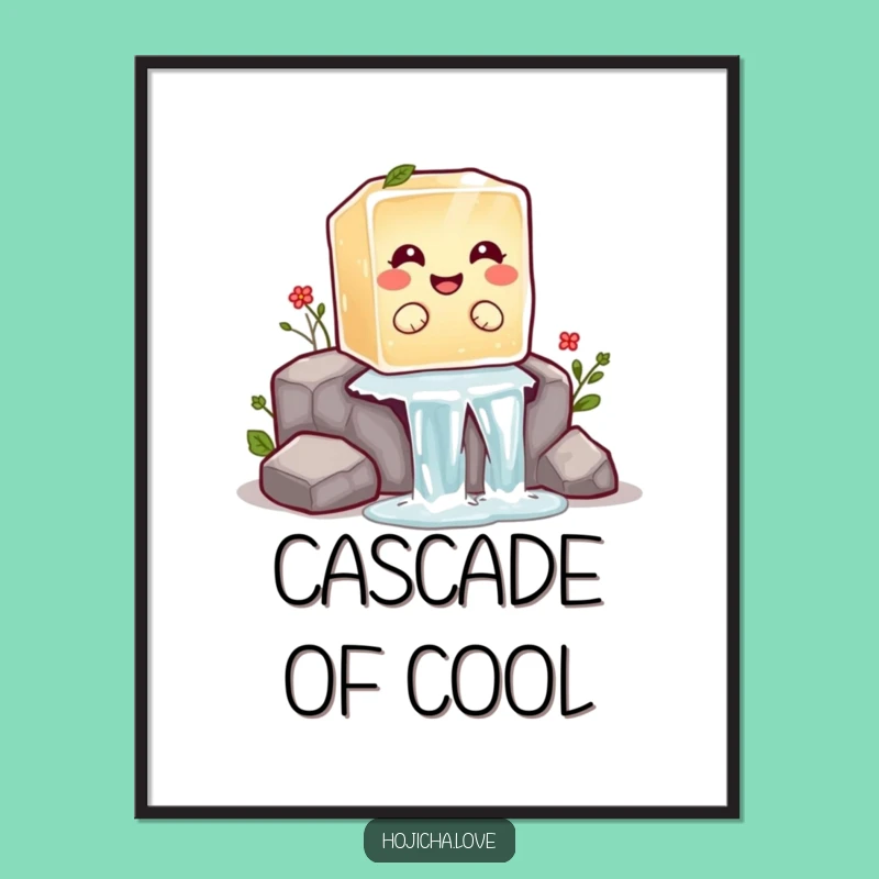 Funny Hojicha Ice Cube Art Poster: Bring Playful Vibes Home