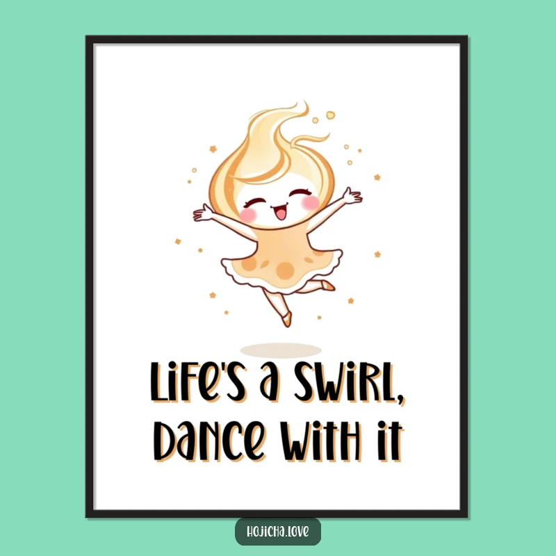 Funny Free Printable Wall Art: Hojicha Latte Swirl's Ballet Pirouette