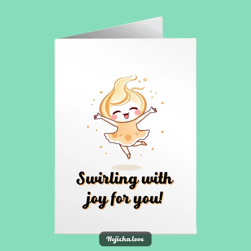 Free Printable Congratulations Card: Hojicha Latte Swirl's Winning Pirouette