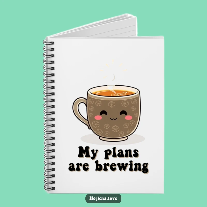 Funny Hojicha Whisked Pattern Notebook - Smiling Ideas for Your Day
