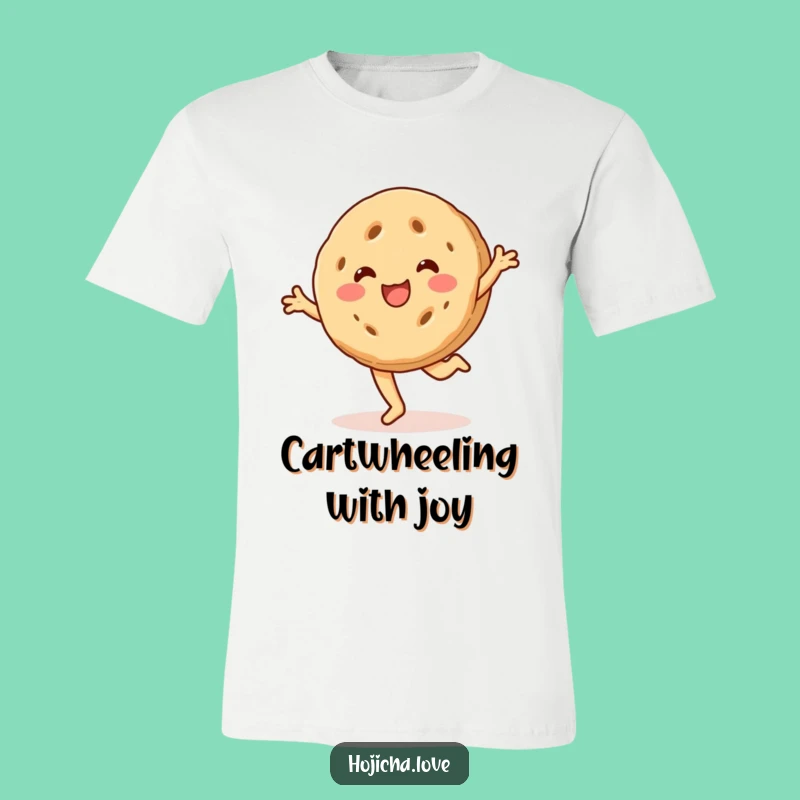 Funny Cartwheeling Hojicha Cookie T-Shirt - Beaming Sweetness Tee