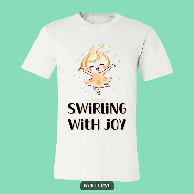 Funny Hojicha Latte Art T-Shirt: Wear Your Elegant Swirl