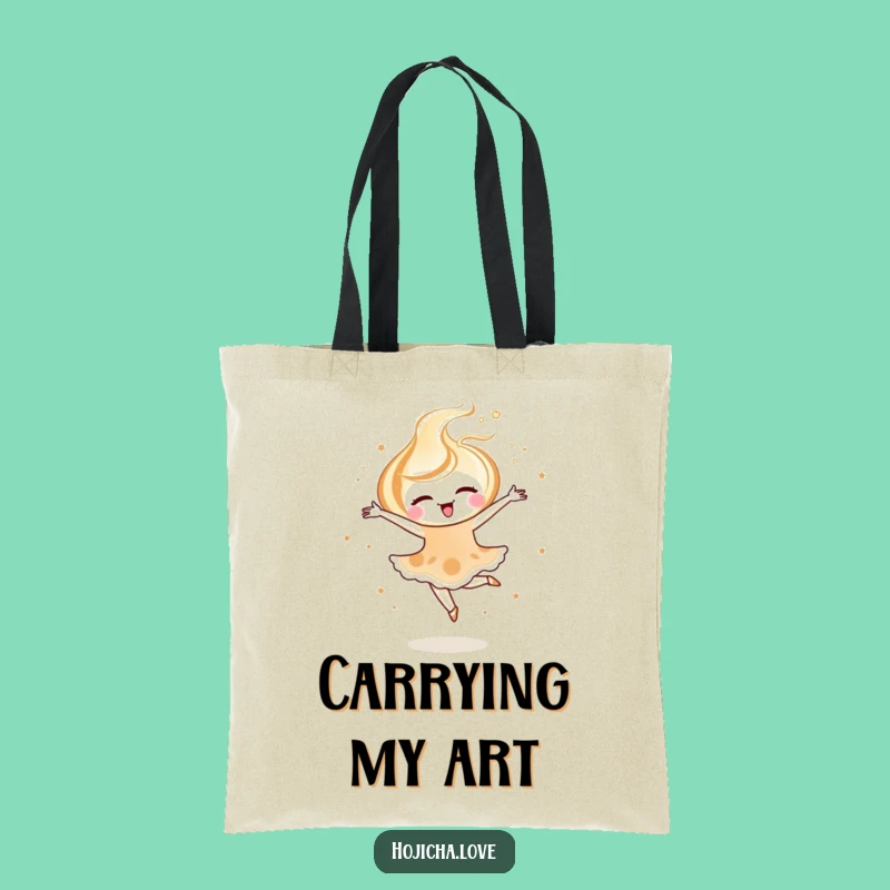 Funny Hojicha Latte Art Tote Bag: Carry Style & Smiles